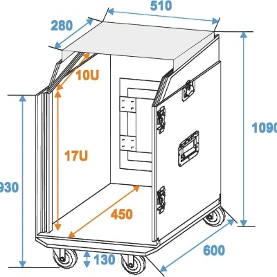 ROADINGER Special Combo Case LS5 Laptop Desk, 17U