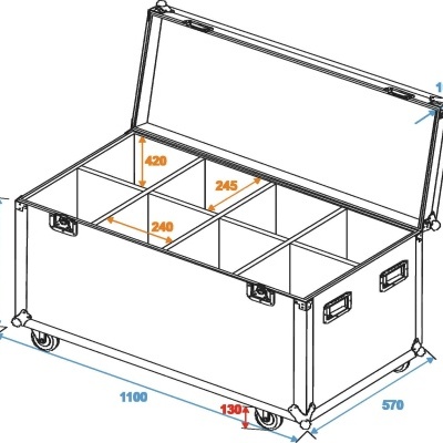 ROADINGER Flightcase 8x PAR-64/ML-56