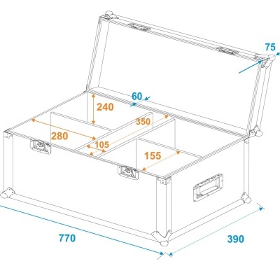ROADINGER Flightcase 4x LED CBB-2WW/CW fairlight