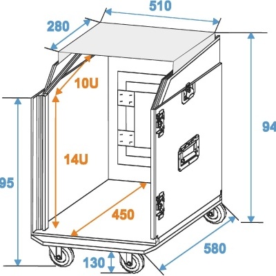 ROADINGER Special Combo Case LS5 Laptop Desk, 14U