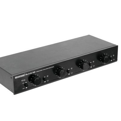 Equipamento preto com quatro botões de controlo e luzes indicadoras