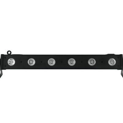 Barra de iluminação LED preta com seis lentes