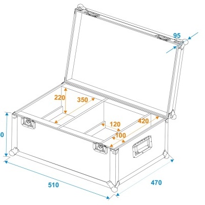 ROADINGER Flightcase 2x LED PLL-384