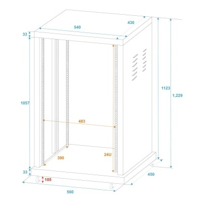 ROADINGER Steel Rack SR-19, 24U
