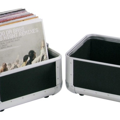 ROADINGER Record Case ALU 50/50, rounded, bk