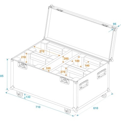 ROADINGER Flightcase 4x LED TMH-X1 Moving-Head Beam with wheels