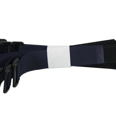 Conjunto de três correias elásticas azul e preto com fivelas