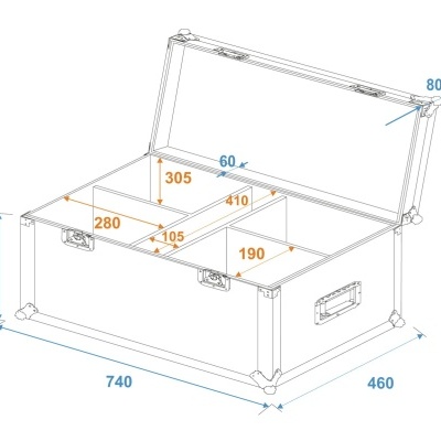 ROADINGER Flightcase 4x LED IP Tourlight 120