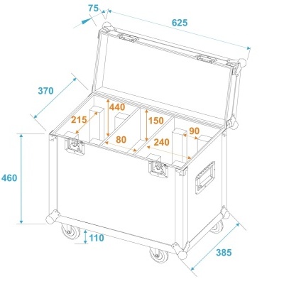 ROADINGER Flightcase 2x TMH-X12
