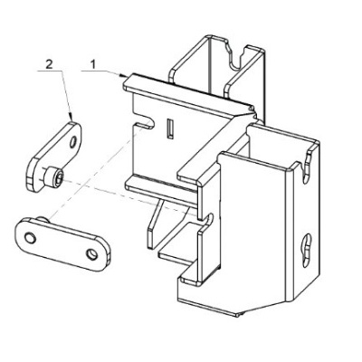 Ilustração técnica de peças metálicas para montagem