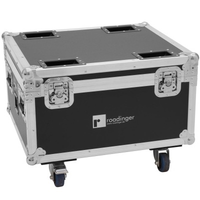 ROADINGER Flightcase 4x AKKU IP PAR 7 QCL WDMX with charging function