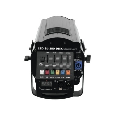Luz de busca LED SL-350 DMX com painel de controle e botões coloridos