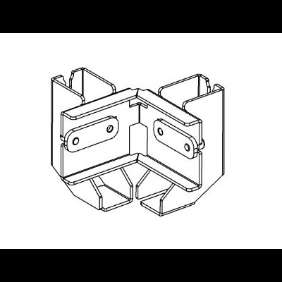 Suporte metálico de canto para perfis em U
