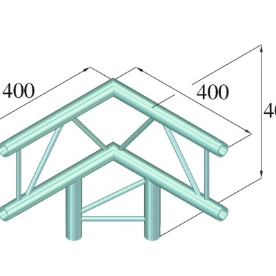 Estrutura metálica tridimensional com tubos e medidas