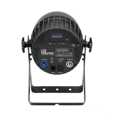 Iluminação LED preta profissional para teatro com suporte e painel de controle digital