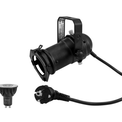 EUROLITE Set PAR-16 Spot bk + GU-10 230V COB 5W LED 1800-3000K dim2warm