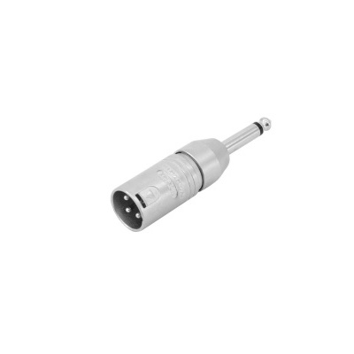 Conector adaptador metálico prateado XLR para 6,35mm macho