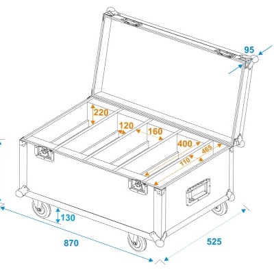 ROADINGER Flightcase 4x LED CLS-18 QCL RGB/WW