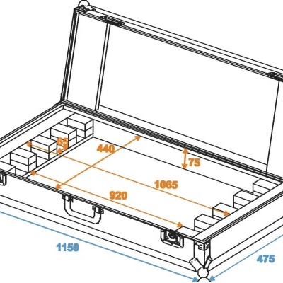 ROADINGER Flightcase 4x LED BAR-252 RGB
