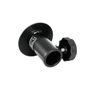 suporte de metal preto com botão de aperto em plástico preto