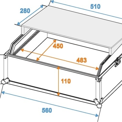 ROADINGER Mixer Case Pro LS-19 Laptop Tray bk