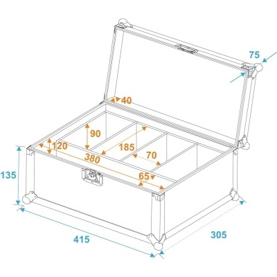 ROADINGER Flightcase 4x AKKU Flat Light Series