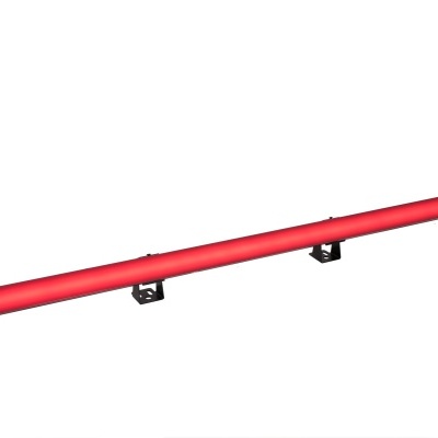 Barra luminosa vermelha com suporte preto em fundo branco