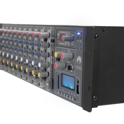 OMNITRONIC RM-1422FXA USB Rack Power Mixer