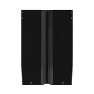 Coluna de som preta dupla alta e estreita