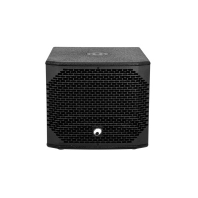 Coluna de som preta com grelha hexagonal frontal