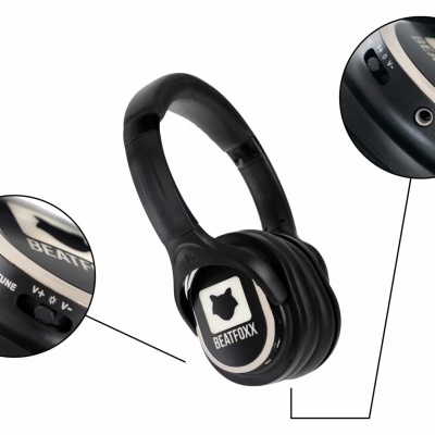 Beatfoxx SCPS-643 Silent Disco V2 Party Set mit 64 Kopfhörern und 3 Sendern