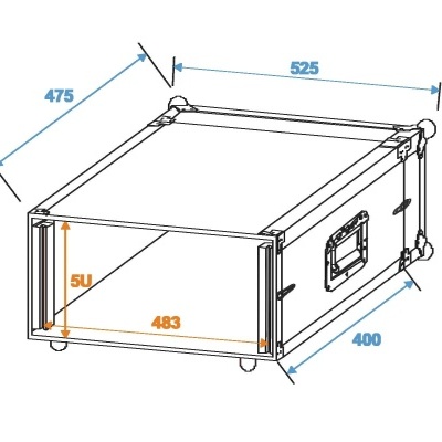 ROADINGER Effect Rack CO DD, 5U, 40cm deep, black