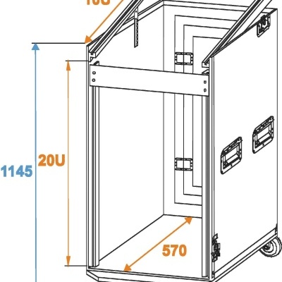 ROADINGER Special Combo Case Pro, 20U with wheels