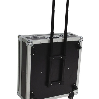 Mala preta rígida com rodas e alça telescópica