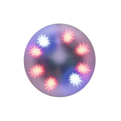 Esfera luminosa redonda com luzes LED branco e vermelho