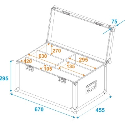 ROADINGER Flightcase 4x LED 4/7C-12 Silent Slim Spot