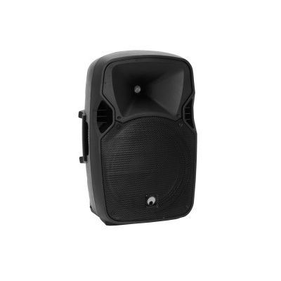 Coluna de som portátil preta com grelha texturizada