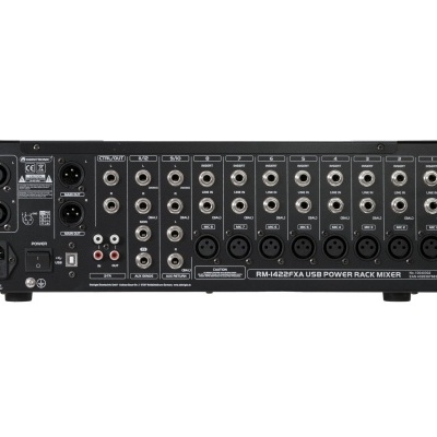 OMNITRONIC RM-1422FXA USB Rack Power Mixer