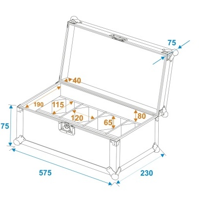 ROADINGER Flightcase 4x AKKU TL-3 TCL Trusslight