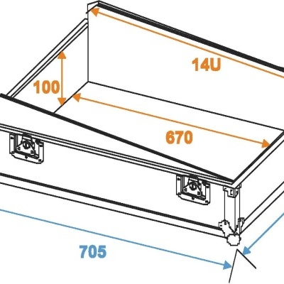 ROADINGER Mixer Case Pro MCB-19 sloping bk 14U