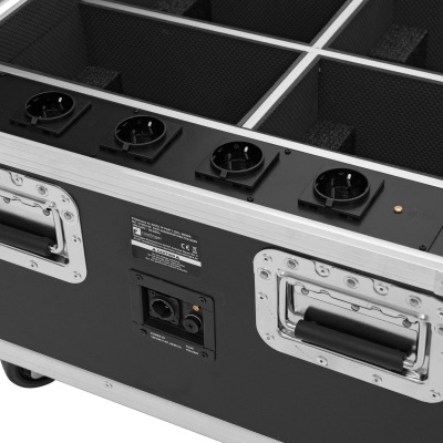 ROADINGER Flightcase 4x AKKU IP PAR 7 QCL WDMX with charging function