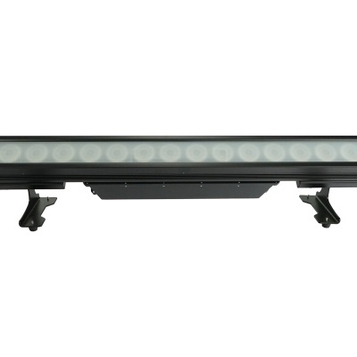 Barra de luz LED retangular preta com 20 lâmpadas circulares e suporte ajustável