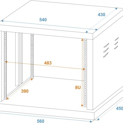 ROADINGER Steel Rack SR-19, 8U