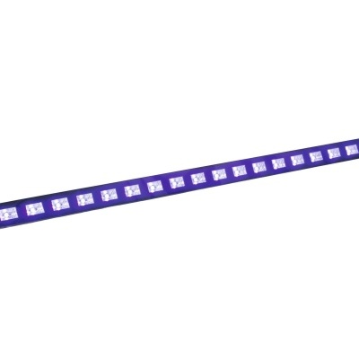 Barra luminosa LED roxa com suporte preto