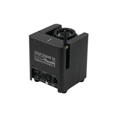 Dispositivo eletrônico preto com antena e conectores XLR