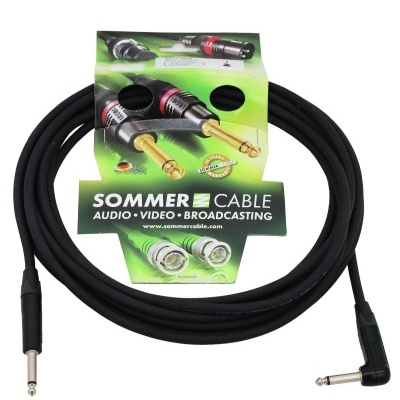 SOMMER CABLE Jack cable 6.3 mono 1x 90° 6m bk Neutrik
