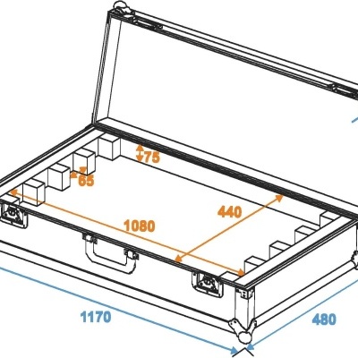 ROADINGER Flightcase EC-B252 4x LED BAR-252 RGB
