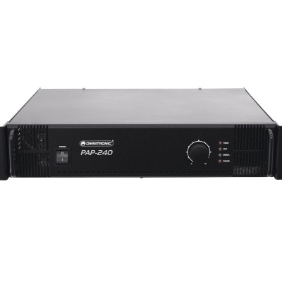 Amplificador de áudio preto OWATONIC modelo PAP-240 com botões e LEDs