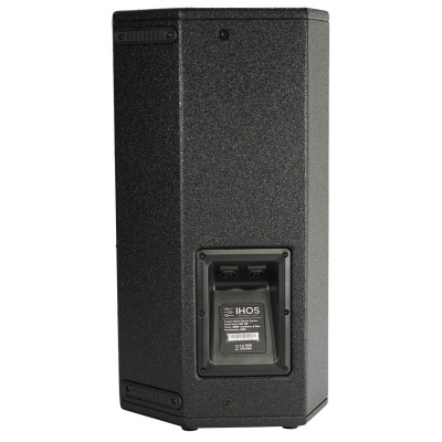 Coluna de som profissional preta PHOS com acabamento texturizado