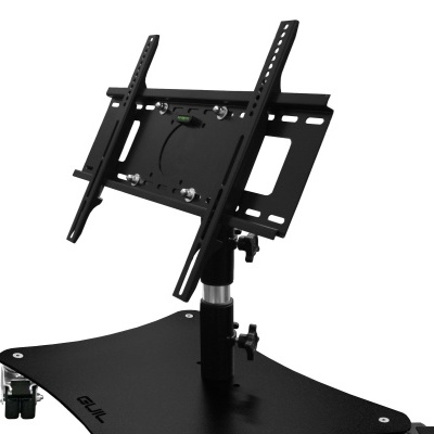 suporte ajustável preto para monitor/TV com base móvel